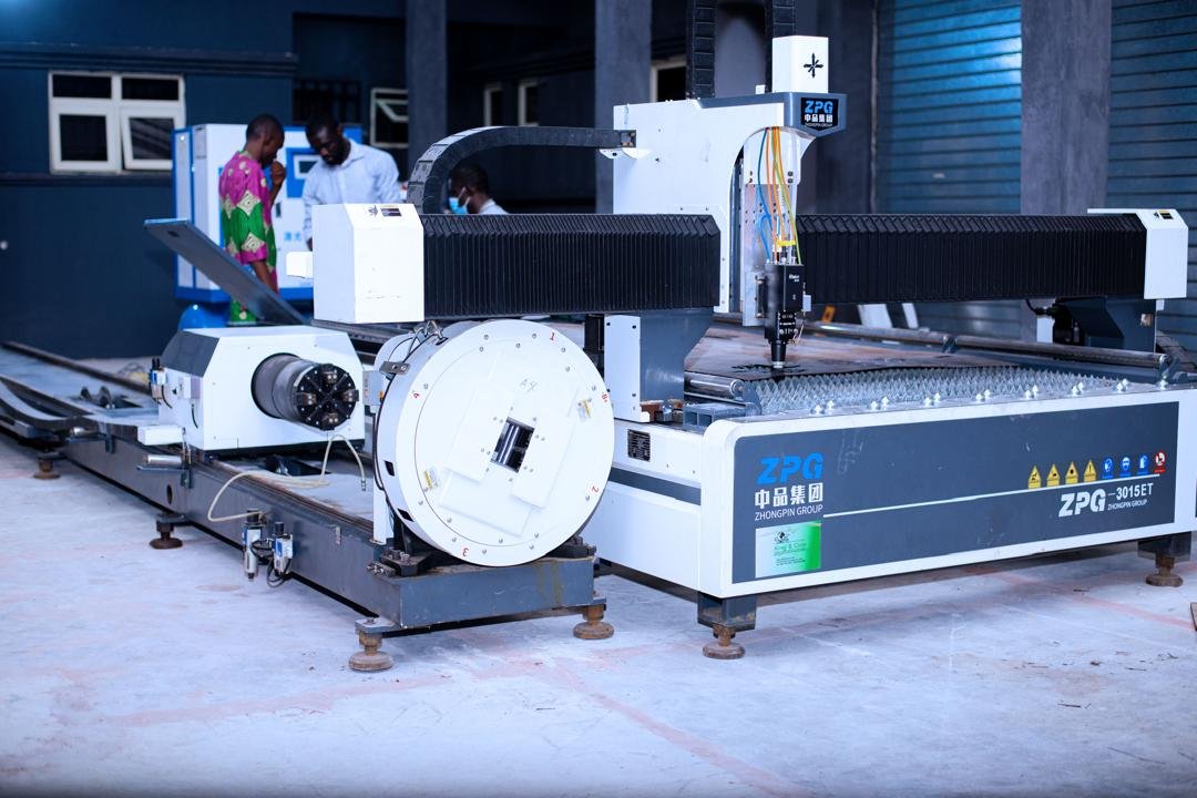 CNC fabrication equipment on the workshop floor